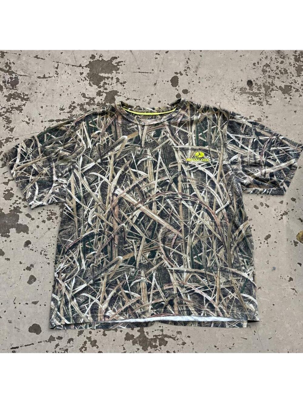 Mens Y2K Mossy Oak Camo Cotton T-Shirt Size XXL